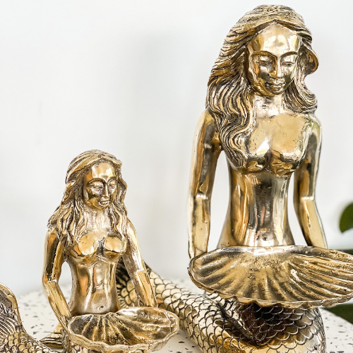 Brass Mermaid with Tray - Azalea