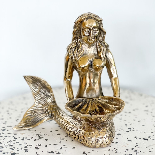 Brass Mermaid with Tray - Azalea